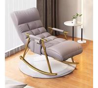 YHKJLYH Living Room Sofa Rocking Chair,Recliner Leisure Rocking Chair,Soft Rocking Chair With Footstool,Comfy Upholstered,Light Grey,One Size