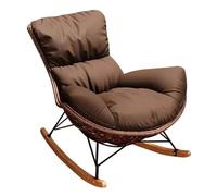 YHKJLYH Lounge Chairs Recliner Rocking Chair Separable PE Rattan Leisure Chair For Balcony Living Room Patio Home Office,Single Sofa Lazy Chair(Brown)