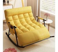 YHKJLYH Modern Indoor Bedroom Rocking Chair With Cotton Pad Terrace Comfortable Lounge Chair For Balcony Upholstered Zero Gravity Sofa Chair Ergonomic Chair With Armrest Bag,Yellow