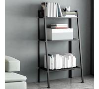 YHKJLYH Modern Ladder Metal Bookshelf with Rectangular Shelves - Multiple Storage Rack for Kitchen & Balcony - Floor-to-Ceiling Trapezoidal Flower Stand in Red Color