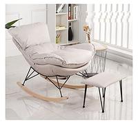 YHKJLYH Modern Single Sofa With Footstool And Rocking Chair Waterproof And Dirt Proof Comfortable And Breathable Upholstered Chair With Arms For Home Theater Seating In Living Room.,White