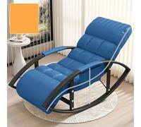 YHKJLYH Outdoor Rocking Chair With Adjustable Backrest And Footrest Oversized Patio Recliner For Living Room Bedroom Balcony,Blue,Black Legs