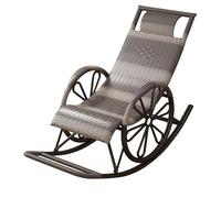 YHKJLYH PE Rattan Rocking Chairs,Zero Gravity Patio Chaise,All-Weather Wicker Rocker Chair with Steel Frame, Smooth Rocking Swing Glider Chair, For Porch Backyard Poolside(Grey)