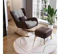 YHKJLYH Rocking Chair Deck Chair Balcony Lazy Sofa Chair Bedroom Living Room Rocking Chair Cradle Chair Cradle Chair With Footrest Suitable For Living Room Bedroom Balcony Etc. Orange,Darkbrown