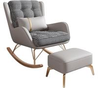 YHKJLYH Rocking Chair Living Room Reclining Rocking Chair,Rocking Chair with Foot Stool,Balcony Relaxing Chair,Modern Soft Sleeper Armchair,Bedroom Lounge Living Room Reading Chair(Color:Grey)