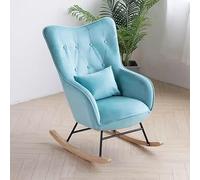YHKJLYH Rocking Chair Nursery Glider Rocker High Back Recliner Lounge Sofa Chair,Velvet Accent Chair for Nursery,Living Room,Modern Nursery Chair Rocker (Color : Blue)