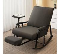 YHKJLYH Rocking Chair, Rocking Chair Indoor, Rocking Chair With Foot Rest, Modern Accent Chair, Rubber Wood Legs Side Pocket, Bedroom, Living Room,B