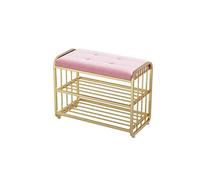 YHKJLYH Shoe Storage Bench, Storage Bench, Hallway Bench With Cushion, For Living Room, Bedroom, Closet Holds Up To 100 Kg, Entryway Storage Bench, Industrial Style(Size:60x30x48cm,Color:pink)
