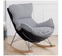 YHKJLYH Single Sofa Recliner Chair Rocking Chair Tech Cloth Balcony Home Lounge Chairs Lazy Rocking Chairs for Living Room Bedroom(Black)