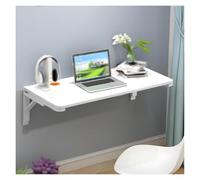 YHKJLYH Wall-Mounted Folding Console Table for Small Spaces - Versatile Desk for Home Office Kitchen Restaurant Bar - Space-Saving Design in White (50x30cm)