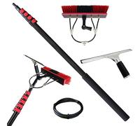 YHKJLYH Water Fed Telescopic Brush for Cleaning roof, Water Powered, Solar Panel Cleaner, Window Cleaning Kit, Squeegee, for Trucks, Boats, Bus, Cars (5.4M)
