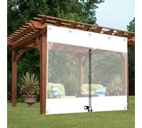 YHKJLYH Waterproof Clear Tarp Curtains With Zip,Outdoor White Transparent Tarpaulin Side Panels,Partition Curtains for Pergola Porch Gazebo,Pvc Tarpaulin Cover Sheet With Grommets,W×H-1.8×1.8m(5.9 *
