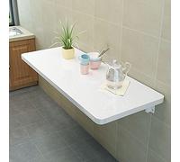 YHKJLYH White Wall Mounted Folding Desk - Versatile WorkbenchBreakfast Bar & Computer Table for Home OfficeKitchenGarage & Shed with Brackets - Space-Saving Design