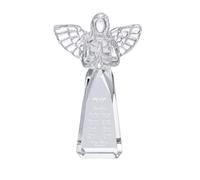 YHKSSTKAL Engraved Crystal Angel Ornament with Bible Verse,Retirement Gift Keepsake, Baptism Christening Present, Inspirational Symbol of Faith Hope and Blessing, Christian Desk Figurine