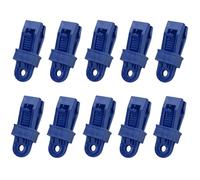 YHLHUXA Adjustable Locking Tarp Clips 10 Pack, Reusable PP Grip Clamps For Tarps Shade Cloth Awnings Canopies, Tooth Grip With Thumb Screw, For Camping Outdoor Covers, Multi Color (Blue)
