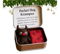 YHLHUXA Stocking Stuffers Pocket Hug Gift, Handmade Christmas Felt Keepsake, Mini Krampus In Tin Box, Positive Pocket Hug Token, Handmade Encouragement Gift (C)