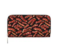 YHLKLWKSZC Bacon Pattern Print Smart Phone Wallet For Women Around Zipper Long Purse Travel Clutch Bag Multifunctional Clutch Purse For Cash
