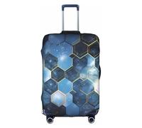 YHLKLWKSZC Blue Hexagons And Diamonds Print Suitcase Cover Luggage Covers For Suitcase Elastic Luggage Covers Suitcase Protector 18-32 Inch, White, S, Fashion