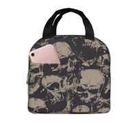YHLKLWKSZC Cool Skull Graphics Lunch Bag,Reusable Insulated Lunch Tote For Women Men,Leakproof Cute Lunch Cooler With High Capacity For Work,Picnic,Camping