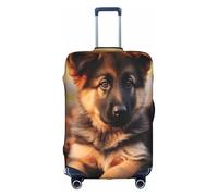 YHLKLWKSZC Cute German Shepherd Puppy Print Suitcase Cover Luggage Covers For Suitcase Elastic Luggage Covers Suitcase Protector 18-32 Inch, White, Small, Fashion