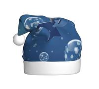 YHLKLWKSZC Dolphin Balls Printed Christmas Hat Santa Hat For Adults Unisex Holiday Christmas Cap