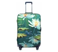 YHLKLWKSZC Dragonfly With Water Lily Print Suitcase Cover Luggage Covers For Suitcase Elastic Luggage Covers Suitcase Protector 18-32 Inch, White, Medium, Fashion