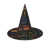 YHLKLWKSZC Halloween Small Witch Hats For Women - Lightweight Foldable Game Video Gaming Pattern Print Witches Hats For Boys Girls Halloween Hat Cosplay Party Decorations