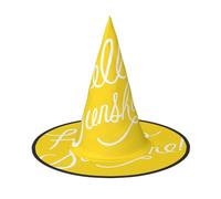YHLKLWKSZC Halloween Small Witch Hats For Women - Lightweight Foldable Goodlooking Hello Sunshine Print Witches Hats For Boys Girls Halloween Hat Cosplay Party Decorations