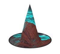 YHLKLWKSZC Halloween Small Witch Hats For Women - Lightweight Foldable Light Mountain Print Witches Hats For Boys Girls Halloween Hat Cosplay Party Decorations