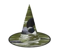 YHLKLWKSZC Halloween Small Witch Hats For Women - Lightweight Foldable Loon Nature Birds Print Witches Hats For Boys Girls Halloween Hat Cosplay Party Decorations