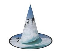 YHLKLWKSZC Halloween Small Witch Hats For Women - Lightweight Foldable Snow Mountain Penguin Print Witches Hats For Boys Girls Halloween Hat Cosplay Party Decorations