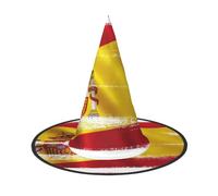 YHLKLWKSZC Halloween Small Witch Hats For Women - Lightweight Foldable Spain Flag Print Witches Hats For Boys Girls Halloween Hat Cosplay Party Decorations
