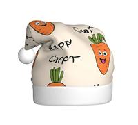 YHLKLWKSZC Happy Carrot Printed Christmas Hat Santa Hat For Adults Unisex Holiday Christmas Cap
