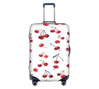 YHLKLWKSZC Lovely Sweet Red Cherry Print Suitcase Cover Luggage Covers For Suitcase Elastic Luggage Covers Suitcase Protector 18-32 Inch, White, M, Fashion