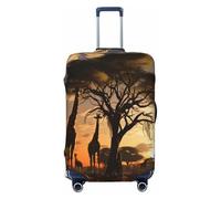 YHLKLWKSZC Luggage Covers For Suitcase Africa Giraffe Majestic Tree Print Suitcase Cover Elastic Luggage Covers Suitcase Protector 18-32 Inch, Black, Large, Fashion