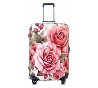 YHLKLWKSZC Luggage Covers For Suitcase Blossoming Rose Flowers Print Suitcase Cover Elastic Luggage Covers Suitcase Protector 18-32 Inch, Black, Small, Fashion