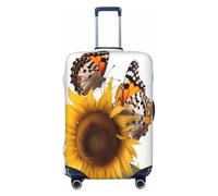 YHLKLWKSZC Luggage Covers For Suitcase Butterflies And Sunflower Print Suitcase Cover Elastic Luggage Covers Suitcase Protector 18-32 Inch, Black, S, Fashion