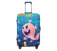 YHLKLWKSZC Luggage Covers For Suitcase Cartoon Sea Fish Print Print Suitcase Cover Elastic Luggage Covers Suitcase Protector 18-32 Inch, Black, X-Large, Fashion