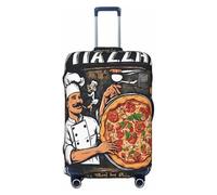 YHLKLWKSZC Luggage Covers For Suitcase Chef Pizza Print Suitcase Cover Elastic Luggage Covers Suitcase Protector 18-32 Inch, Black, S, Fashion