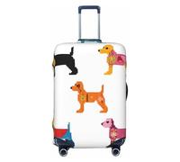 YHLKLWKSZC Luggage Covers For Suitcase Cute Dachshound Dogs Print Suitcase Cover Elastic Luggage Covers Suitcase Protector 18-32 Inch, Black, M, Fashion