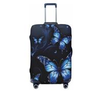 YHLKLWKSZC Luggage Covers For Suitcase Dark Blue Butterflies Print Suitcase Cover Elastic Luggage Covers Suitcase Protector 18-32 Inch, Black, X-Large, Fashion