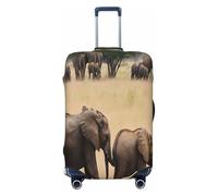 YHLKLWKSZC Luggage Covers For Suitcase Elephant Family Print Print Suitcase Cover Elastic Luggage Covers Suitcase Protector 18-32 Inch, Black, Medium, Fashion