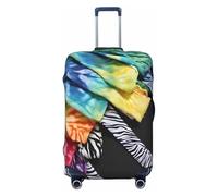 YHLKLWKSZC Luggage Covers For Suitcase Exotic Tribe Tie Dye Style Print Print Suitcase Cover Elastic Luggage Covers Suitcase Protector 18-32 Inch, Black, S, Fashion