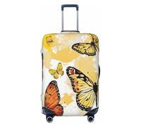 YHLKLWKSZC Luggage Covers For Suitcase Hand Drawn Color Butterfly Print Suitcase Cover Elastic Luggage Covers Suitcase Protector 18-32 Inch, Black, Medium, Fashion