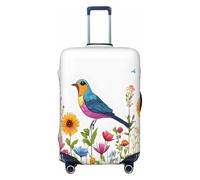 YHLKLWKSZC Luggage Covers For Suitcase Hen Flying Butterflies Among Flowers Print Suitcase Cover Elastic Luggage Covers Suitcase Protector 18-32 Inch, Black, XL, Fashion