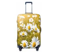 YHLKLWKSZC Luggage Covers For Suitcase Summer Floral Daisies Flower Print Suitcase Cover Elastic Luggage Covers Suitcase Protector 18-32 Inch, Black, Small, Fashion