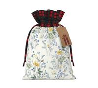 YHLKLWKSZC Small Gift Bags With Drawstring,Blue Flower Floral Pattern Roses Burlap Sacks For Wrapping Back To School Favors, Soap, Jewelry, For Birthday, Wedding Parties Or Celebrating Christmas