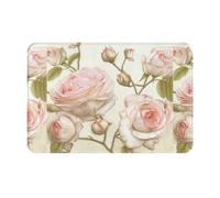 YHLKLWKSZC Welcome Mat,Beauty Pink Roses Print Cute Welcome Door Mats Rugs for Entrance Bedroom Bathroom Kitchen, 24x16in
