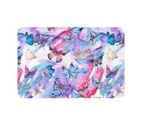 YHLKLWKSZC Welcome Mat,Colorful Butterfly Print Cute Welcome Door Mats Rugs for Entrance Bedroom Bathroom Kitchen, 24x16in