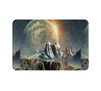 YHLKLWKSZC Welcome Mat,Earth Mountain Print Cute Welcome Door Mats Rugs for Entrance Bedroom Bathroom Kitchen, 24x16in